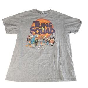 Tune Squad Shirt Mens Large Gray Space Jam Looney Tunes Basketball Cartoon Tee